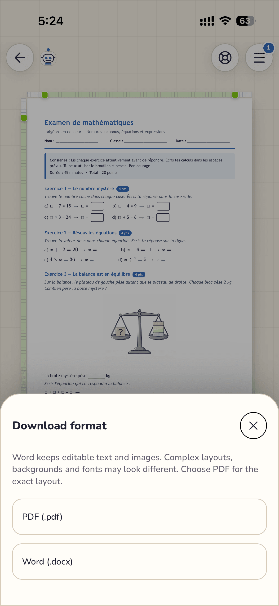 Export PDF et Word dans WordPilot