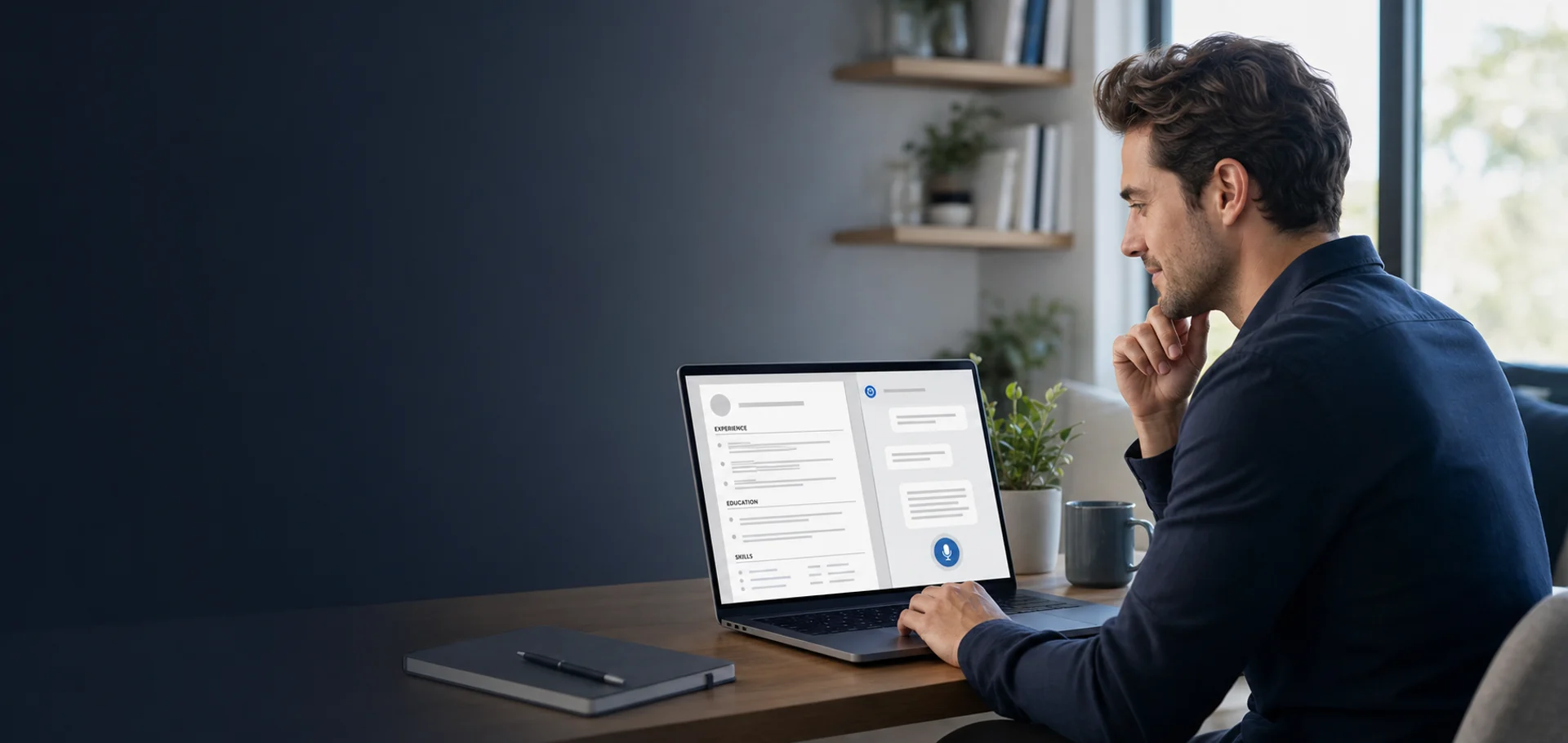 A professional creates a resume with the WordPilot AI assistant