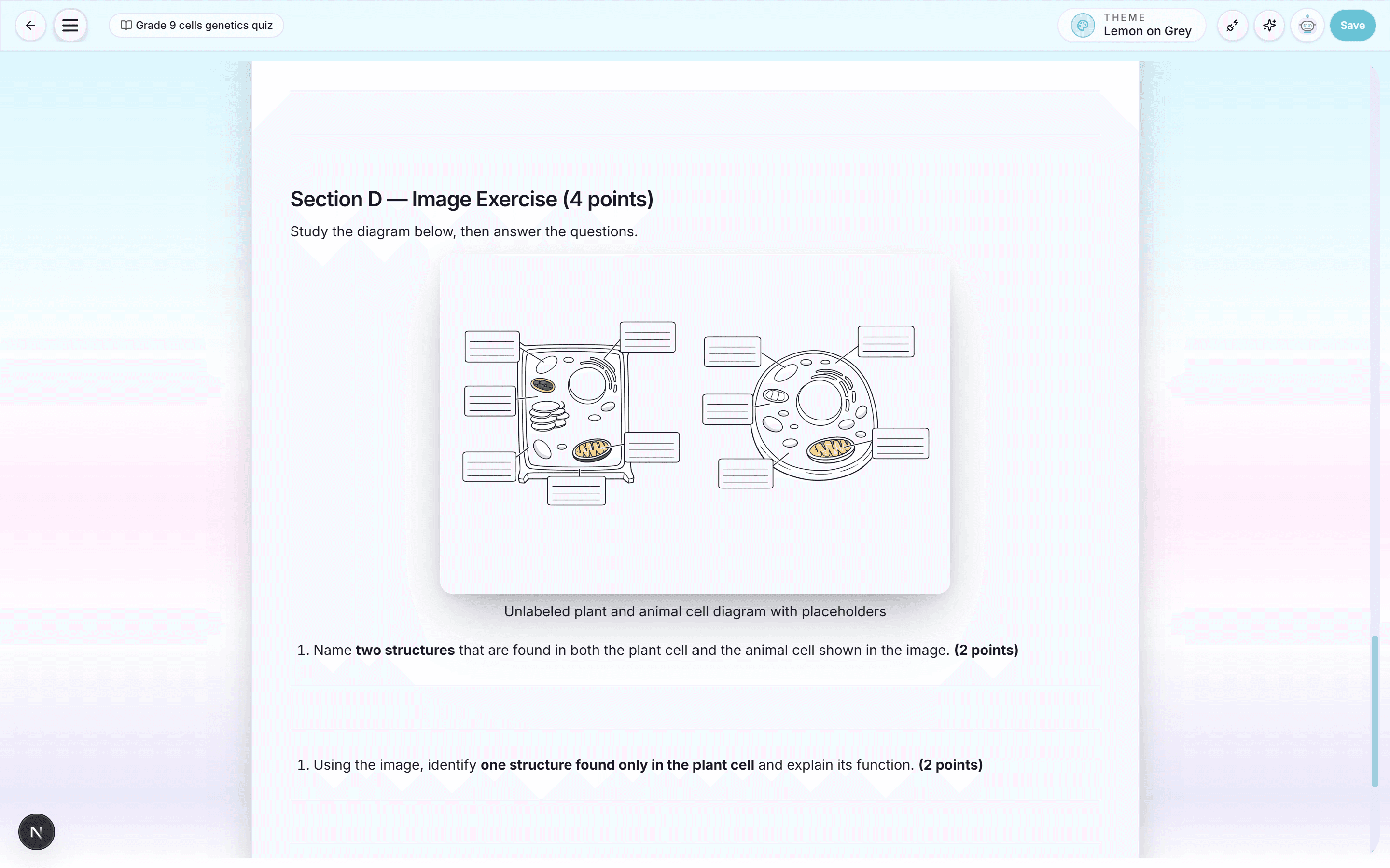 A visual teaching resource generated inside a WordPilot lesson document